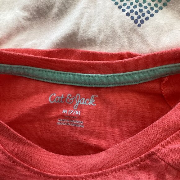 Cat & Jack Set of 2 Short Sleeved T-Shirts Size M (7/8) - Picture 2 of 5